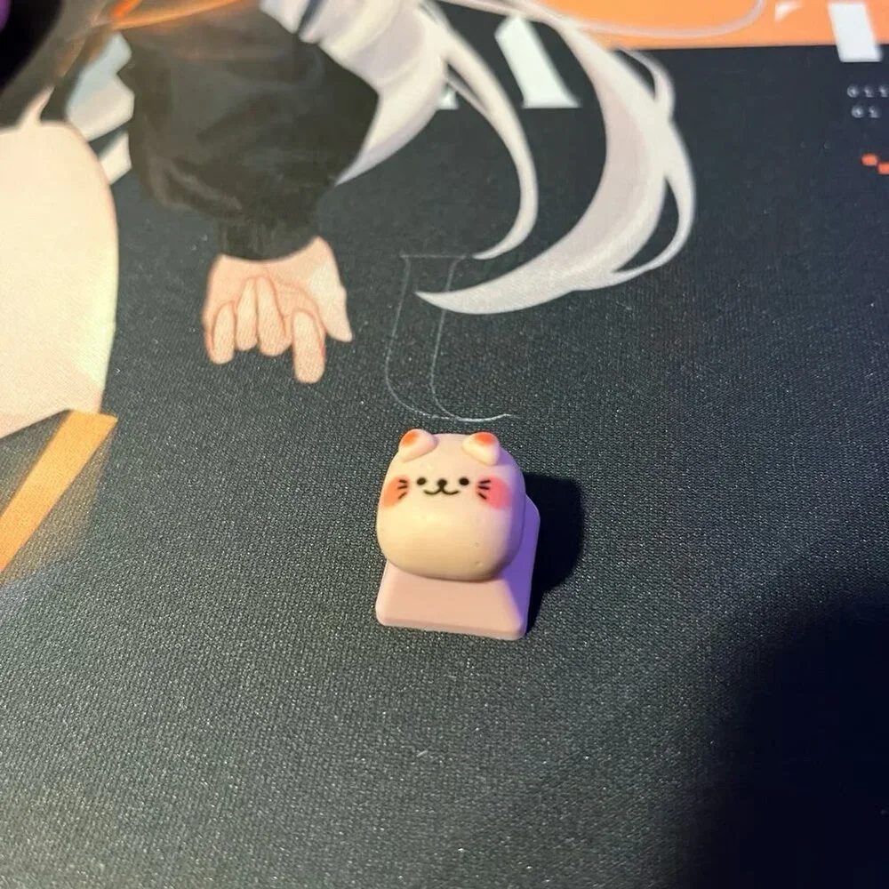 Cute Pink Artisan Keycap, kawaii animal for mechanical keyboard
